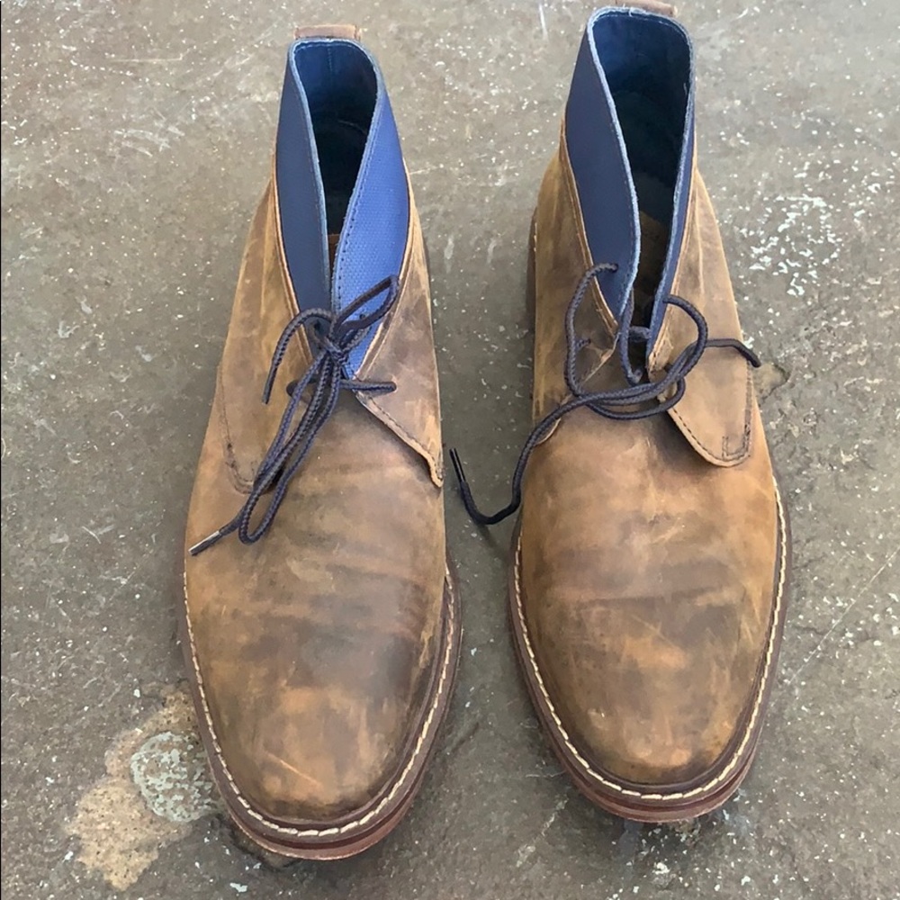 Cole Haan Men’s Brown Distressed Leather Boots 10